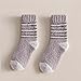 Unisex Fuzzy Striped Sock Colorblock Cozy Soft Winter Warm Fleece Loungewear Sleeping Socks for Women and Men