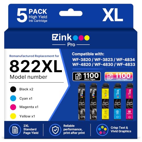Image of Remanufactured Replacement for 822XL for Epson WF3820 Printer Ink Cartridge