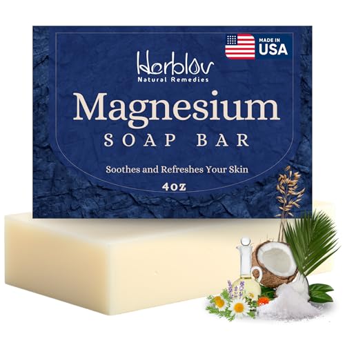 Dead Sea Magnesium Soap Bar – Deep Cleansing, Moisturizing Body Soap for Dry Itchy and All Skin Types – Shower Soap Soothes Muscles and Joints – All-Natural Exfoliating Face and Body Wash Made in USA