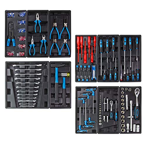 DEMA Werkstattwagen Werkzeugwagen Schubladenwagen Carlos gefüllt mit Werkzeug Handwerkzeug 260-tlg. – Bild 6