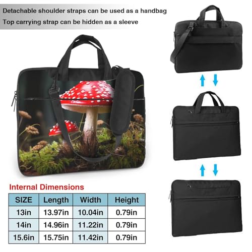 Bolso maletín para laptop 15.6 pulgadas con diseño de hongos miniatura 4
