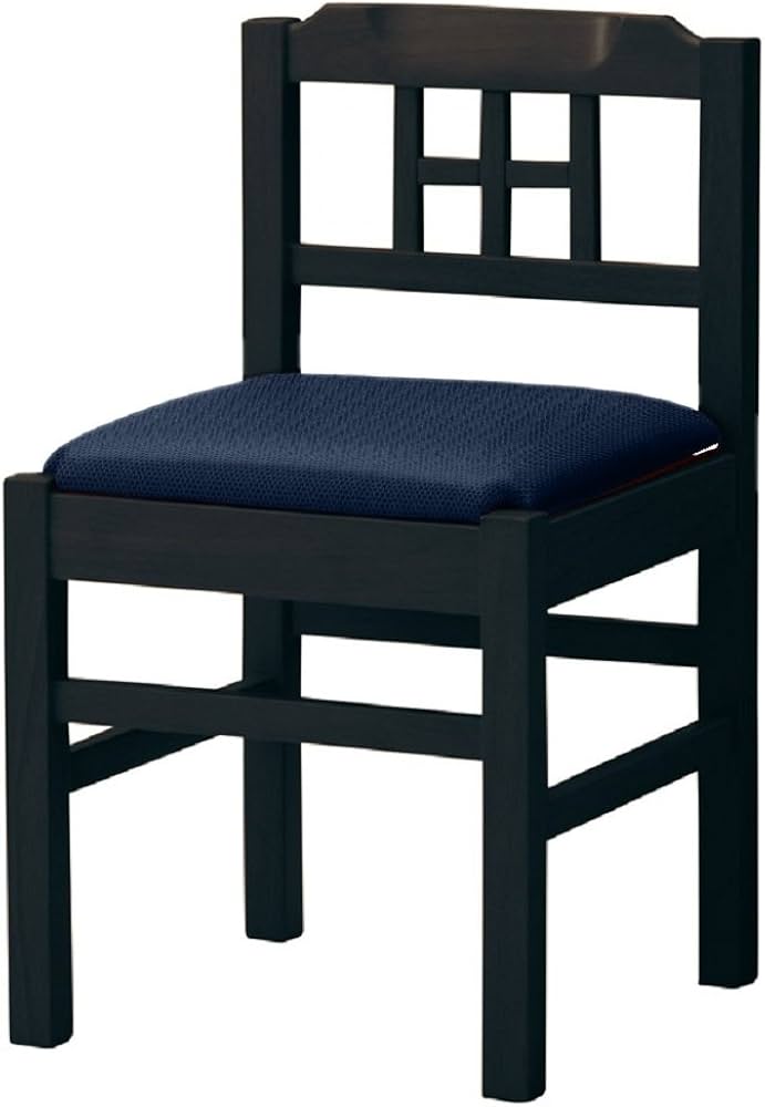Amazon｜オリバー ダイニングチェア 木製 布 ブラック×ネイビー (S・CW