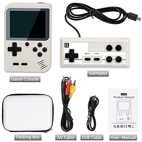 Video Game Console, Handheld Video Games with 400 FC Games 3.0 Inch Screen 800Mah Rechargeable Battery Portable Game Boy Support TV & 2 Players with Protector Case for Kids Adult - Thumbnail 3