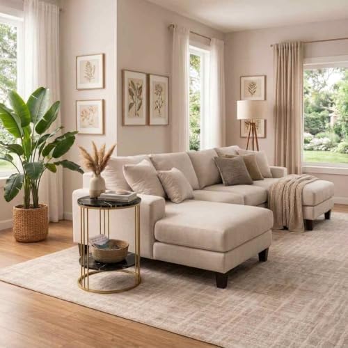 Image of Coffee Table /End Table /Center Table /Sofa Side Table /BedsideTable /nightstand for Living Room Bedroom Balcony Table with Marble Design Wooden Top Gold Black