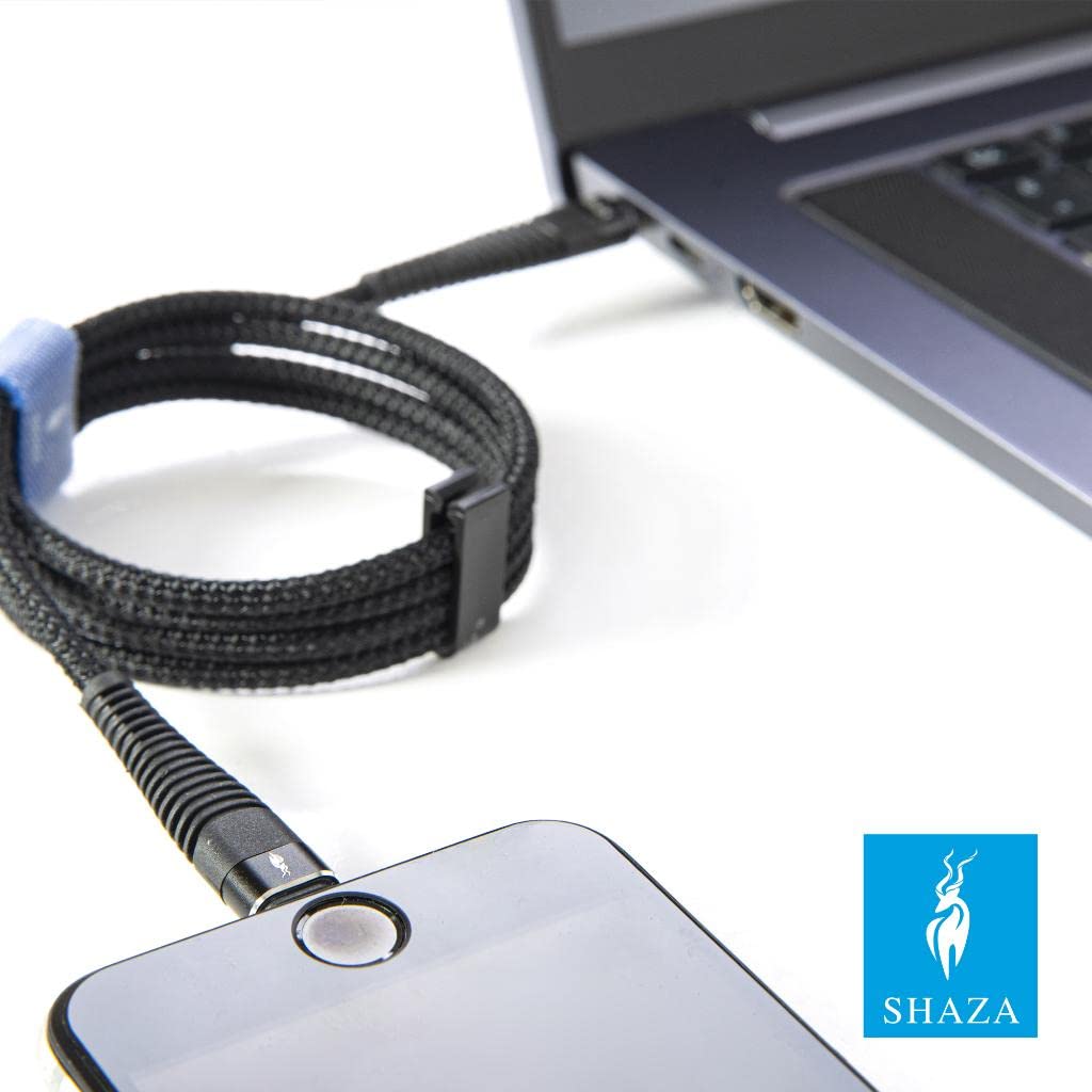 SHAZA Apple iPhone Lightning 5A 100 W Örgülü Hızlı Şarj ve Data Kablosu 1 Metre