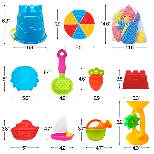 image for ToyerBee Beach Toys- 27 Pcs Sand Toys Set with Mesh Bag Including Sand