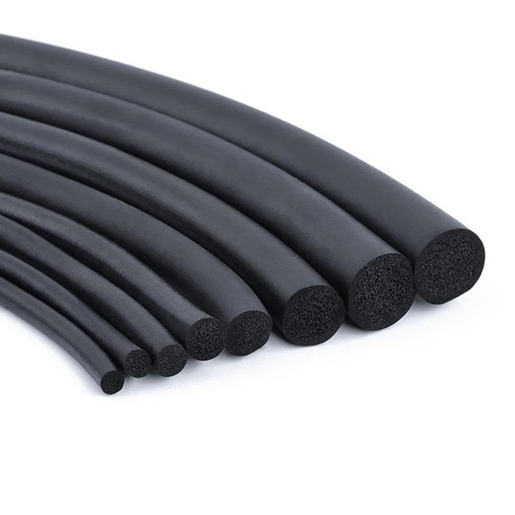 Schwarzer Runder O-Typ-Dichtungsstreifen Aus Geschäumtem EPDM, 2–20 Mm (0,08–0,79 Zoll) Durchmesser X 2/5 M Lang, 1 Stück For Staubdichte, Schalldämmende Und Wetterfeste Abdichtung(2m x 1pc,18mm)