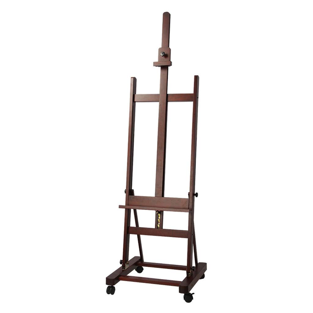 HADECOLL Painting Stand Easel,Large Beech Multifunction Profession Studio Easel Indoor Canvas Ad Display Stand With Wheel