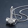 TwoAnts Thors Hammer Necklace 925 Sterling Silver Nordic Amulet Mjolnir Pendant Norse Mythology Jewellery Gifts for Men Women #5