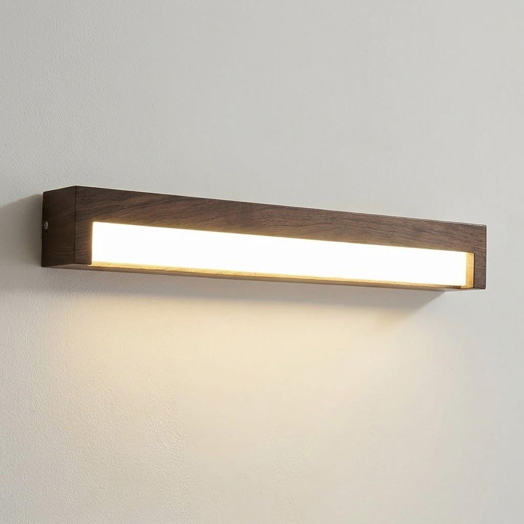 Kinkiet Nowoczesny LED, Drewnopodobny Pasek Lampy Ścienna Korytarz
