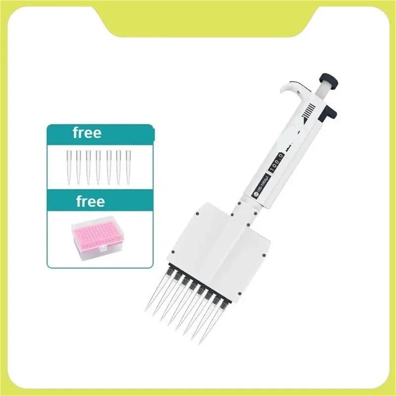 Pipeta elektroniczna, Pipeta, Wielokanałowa Instrukcja Sprzętu Laboratoryjnego Cyfrowa Regulowana Mikropipeta 8 Kanałów 12,Przenośne urządzenie do pipet(8 Channels 50-300ul)