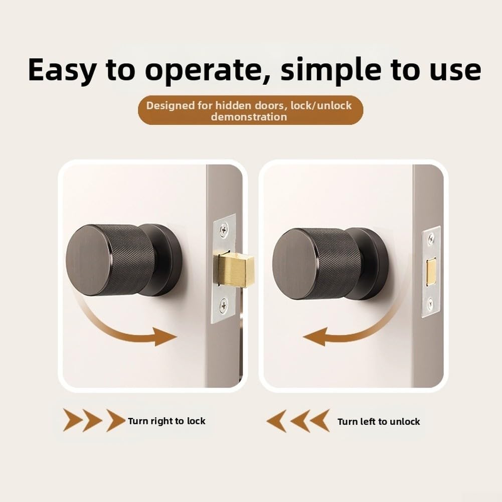 Cerradura de puerta invisible de una sola cara, aleación de zinc oculta, control interior silencioso para puertas de madera, hardware minimalista moderno, acero negro, fácil instalación
