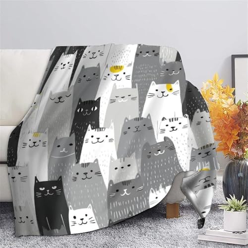 Plaid chat 150x200 couverture polaire microfibre dessin animé - 5