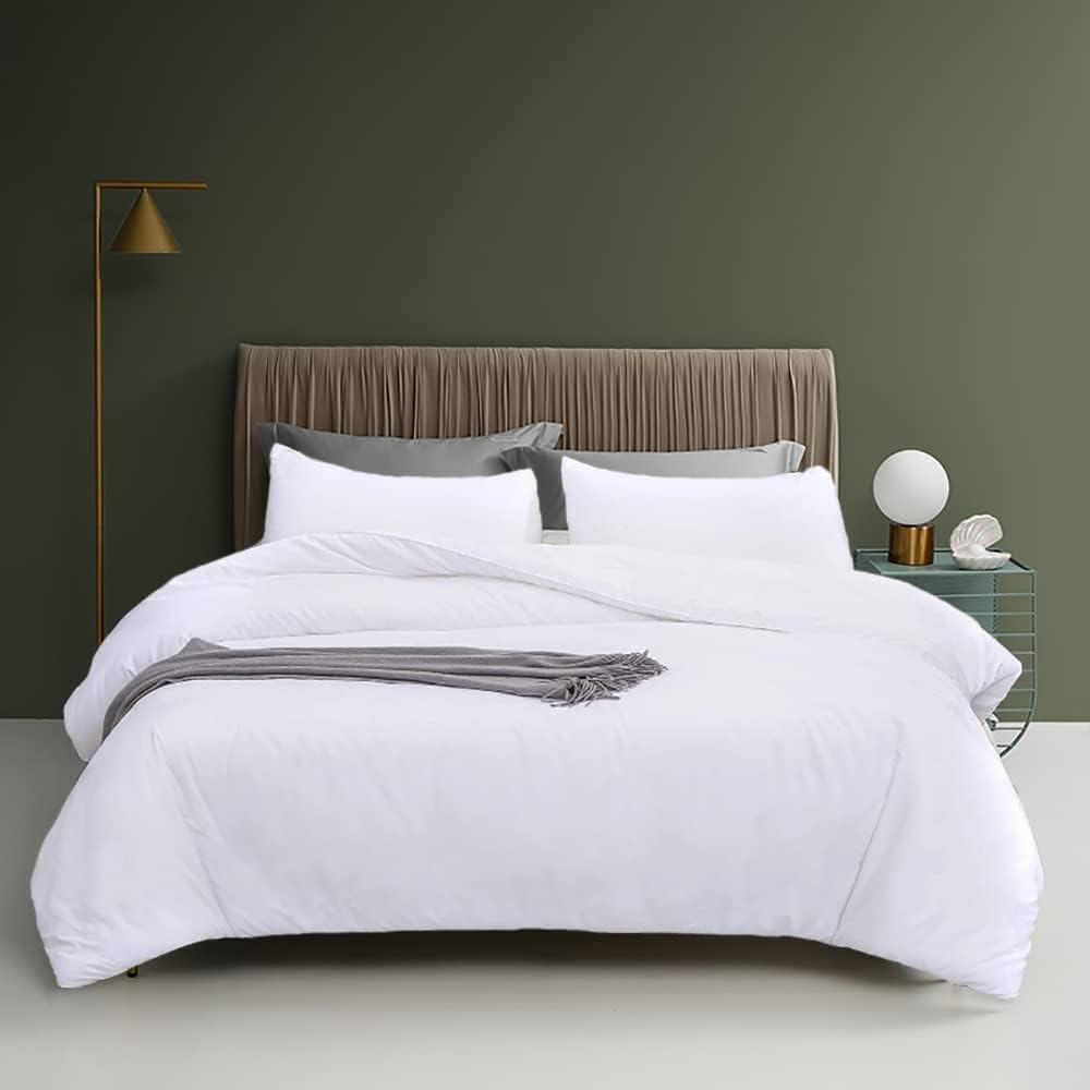 Houseri White Comforter Set Full Solid White Full Size