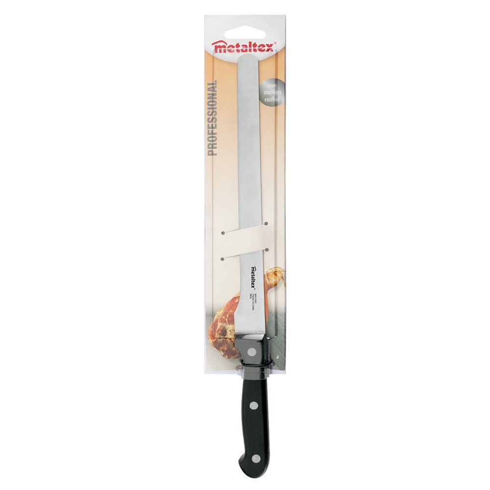 Metaltex Couteau à Jambon 25 cm - Acier Inoxydable - 17,5 cm - Réutilisable