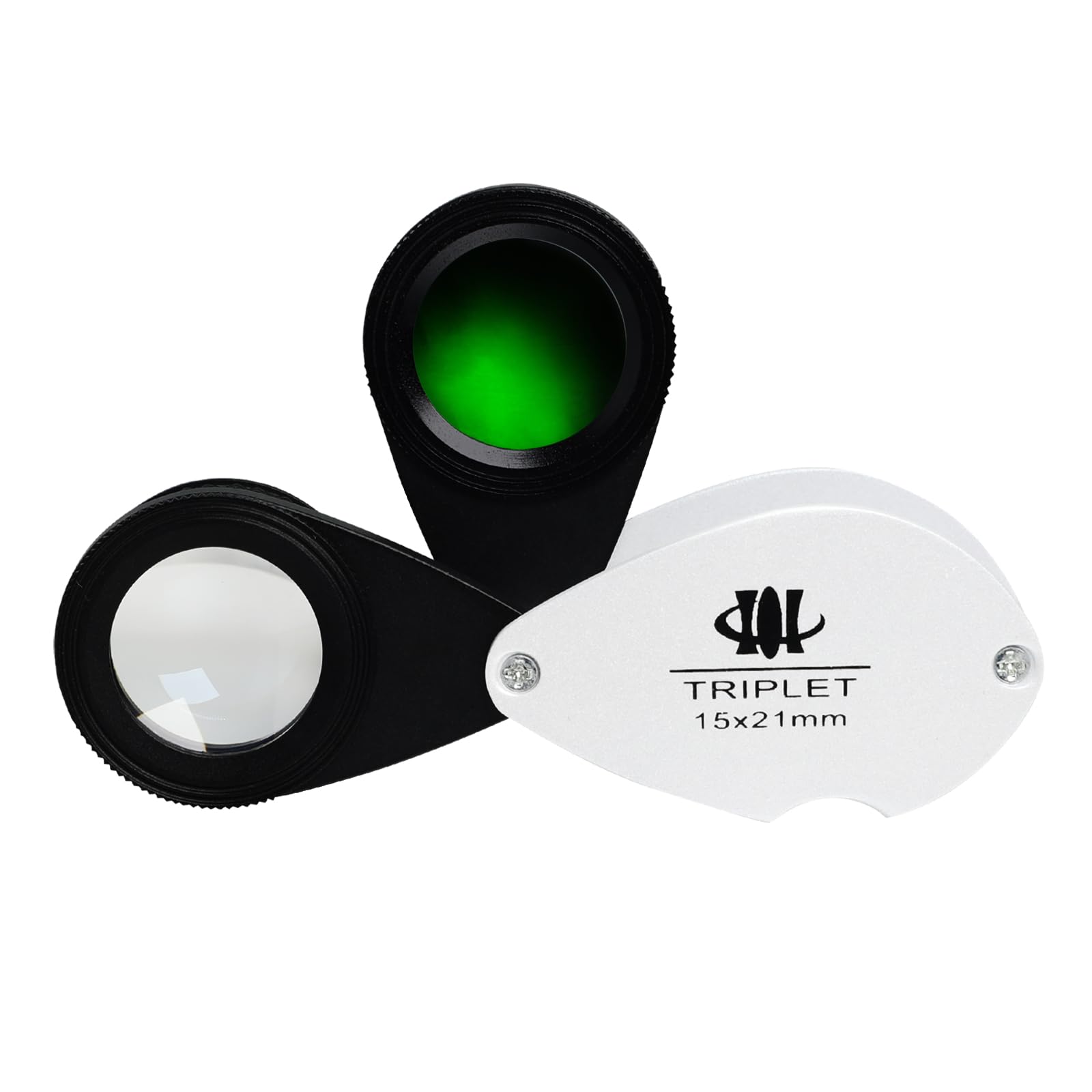 Lente d'ingrandimento 15x con filtro in giadeite, lente da 21 mm, telaio in alluminio, design a doppio vetro, per gioielli, strumento per collezionisti di giada