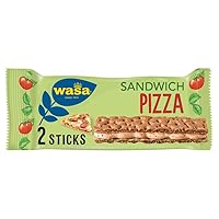 Wasa Knäckebrot Sandwich Pizza 3x37g (111g) | Knäckebrot-Snack mit dem herzhaft, würzigen Geschmack von Tomaten, Kräutern und einem Hauch von Käse, perfekt für unterwegs