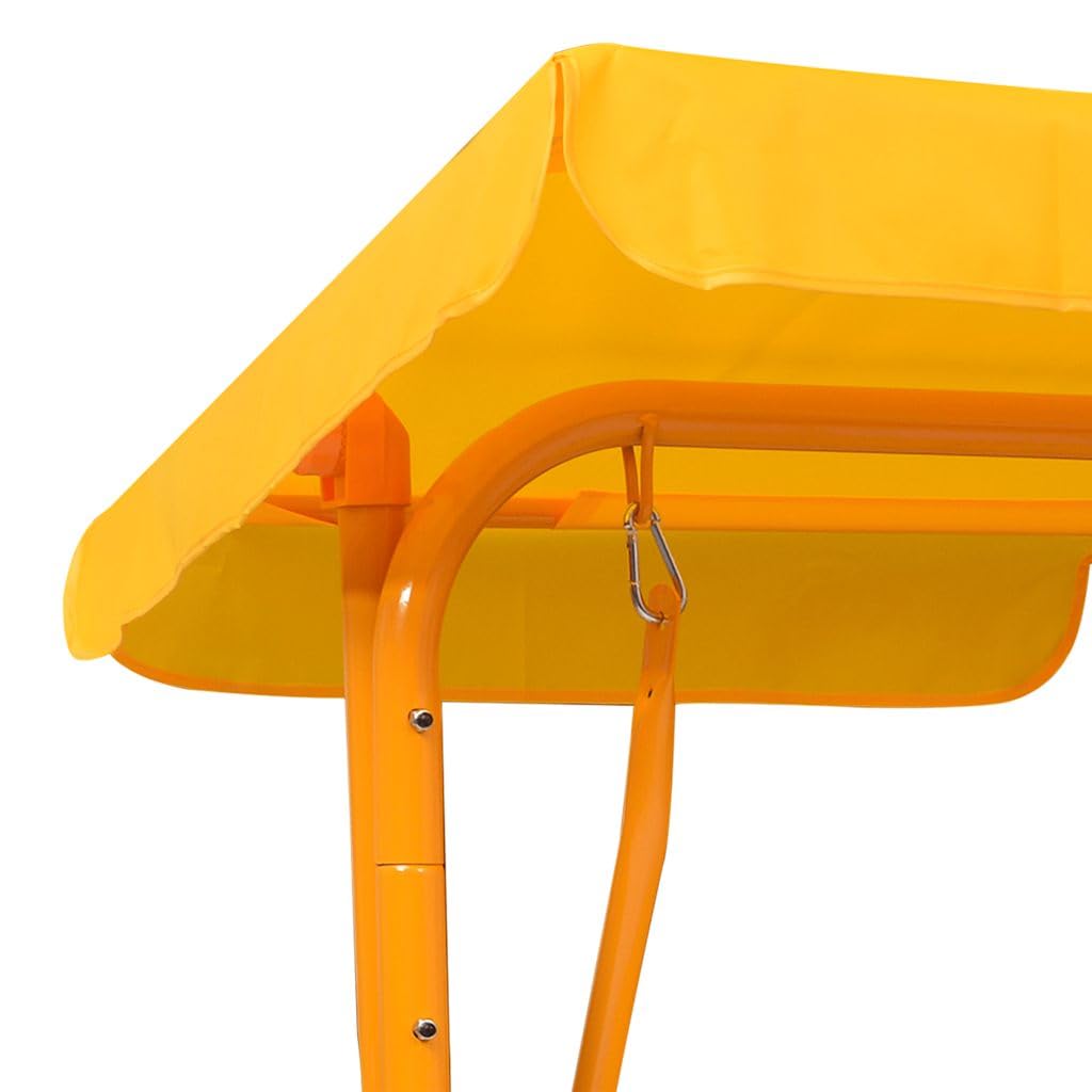 vidaXL Kinder Hollywoodschaukel Kinderschaukel Gartenschaukel Gartenbank Schaukelbank Hängeschaukel Gartenmöbel Gelb 115x75x110cm Stoff