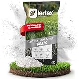 Fertex® Rasenkalk 25 kg – Dolomitenkalk-Granulat mit Calcium & Magnesium | Gartenkalk/Kalkdünger für Rasen, Obst & Gemüse | pH-Wert ausgleichen & Moos vorbeugen | streuwagengeeignet | ca. 165–250 m²