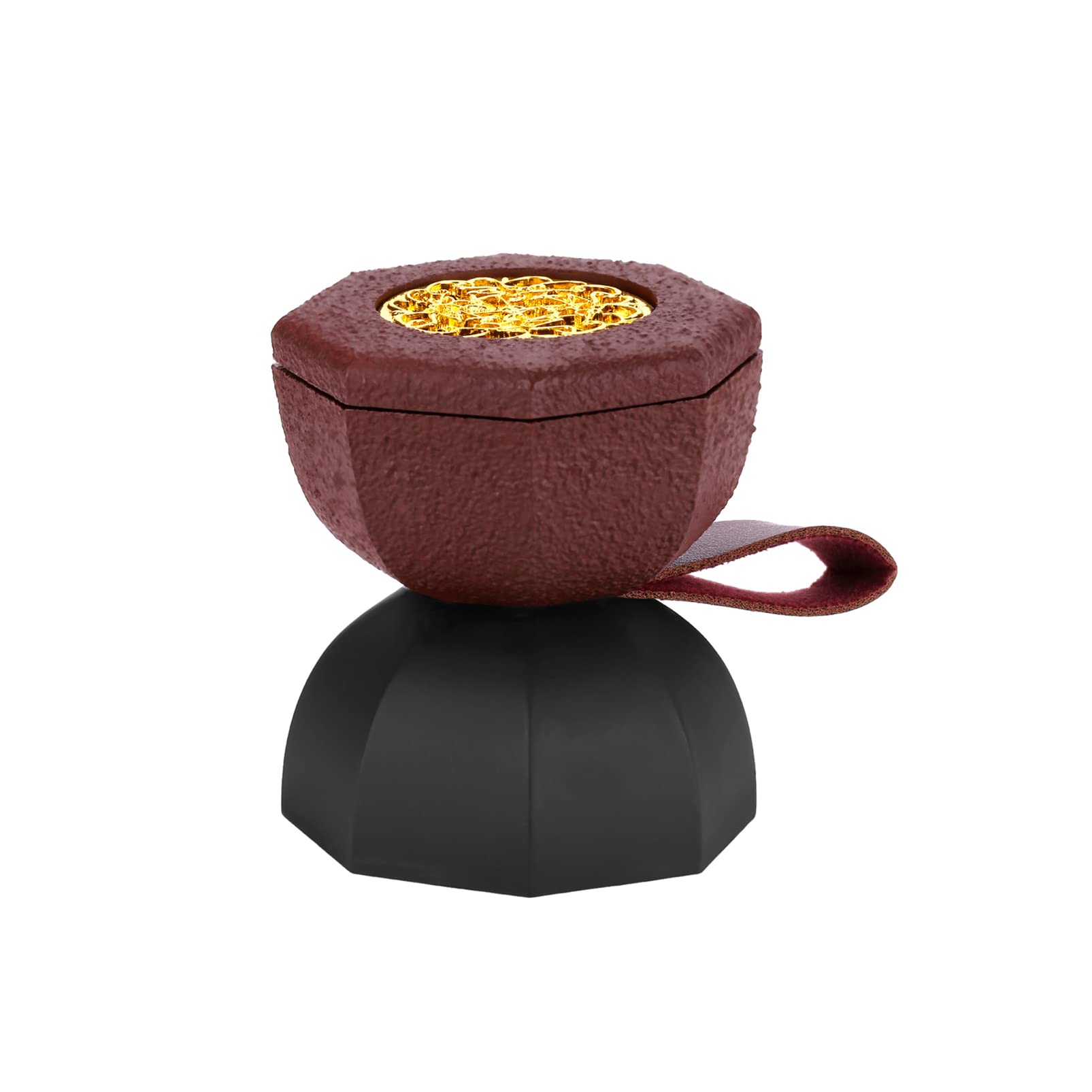 TERSCHELLINGFrankincense Resin Incense Burner, Portable Incense Censer, Bakhoor Burner, Charcoal Incense Burner - for Office & Home Decor(Black and Brown) (HF-031)
