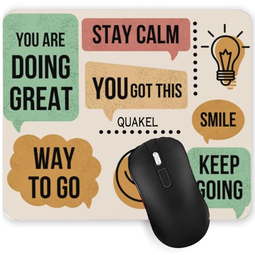 QUAKEL Printed Anti-Slip Rubber Base Mouse Control Pad Motivational Quote Printed Mouse Pad for PC, Laptop - You are Doin Great (Pack-1) for Laptop, MacBook Pro, Gaming (9 inch x 7 inch)