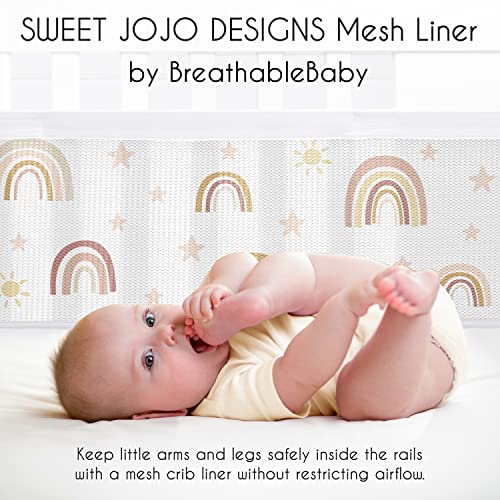 Sweet Jojo Designs MESH-BOHORAINBOW-PRT + Breathablebaby Boho Rainbow Girl Breathable Mesh Crib Liner Baby And Infant thumb #2