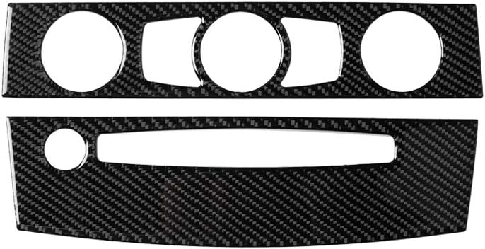 Car Carbon Fiber Accessories AC + Single CD Slot Dash Panel Kit Protective Cover Anti-Scratch Sticker Compatible with BMW 5 Series E60 2004 2005 2006 2007