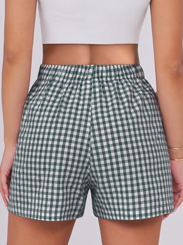 Image of ANRABESS Boxer Shorts for Women Gingham Pajama 2026 Summer Casual Lounge Sleep Plaid Shorts Y2K Beach Bottoms