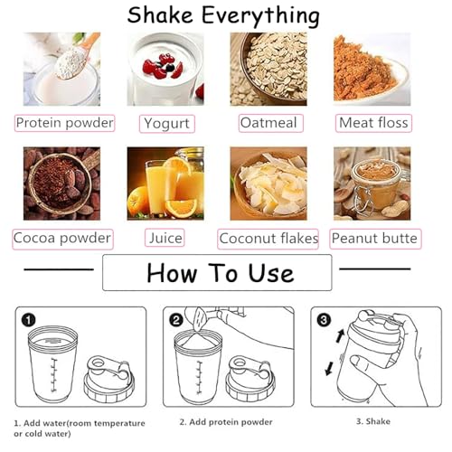 Pubiao Protein Shaker Cup Sports Supplements Shakers with Mixer Ball Fitness Milkshake Portable Workout Water Cup 500 ml, Purple - Image 6