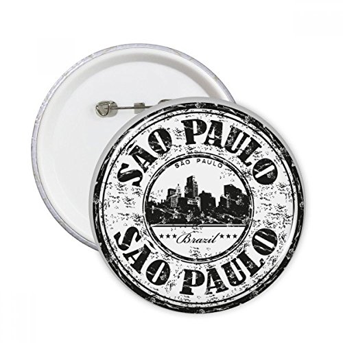 Broches rondes badge Button Brésil Sao Paulo décoration vêtement et idée cadeau culturel L