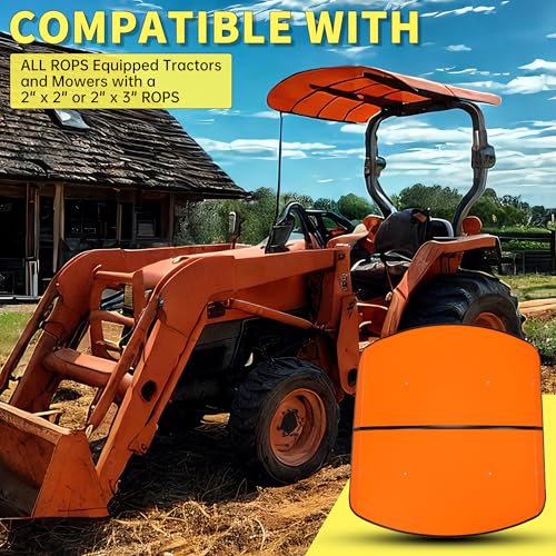 Image of ECOTRIC Tractor Canopy Top for ROPS 48-3 /8 inch X 48-3 /8 inch - Orange Rops Canopy