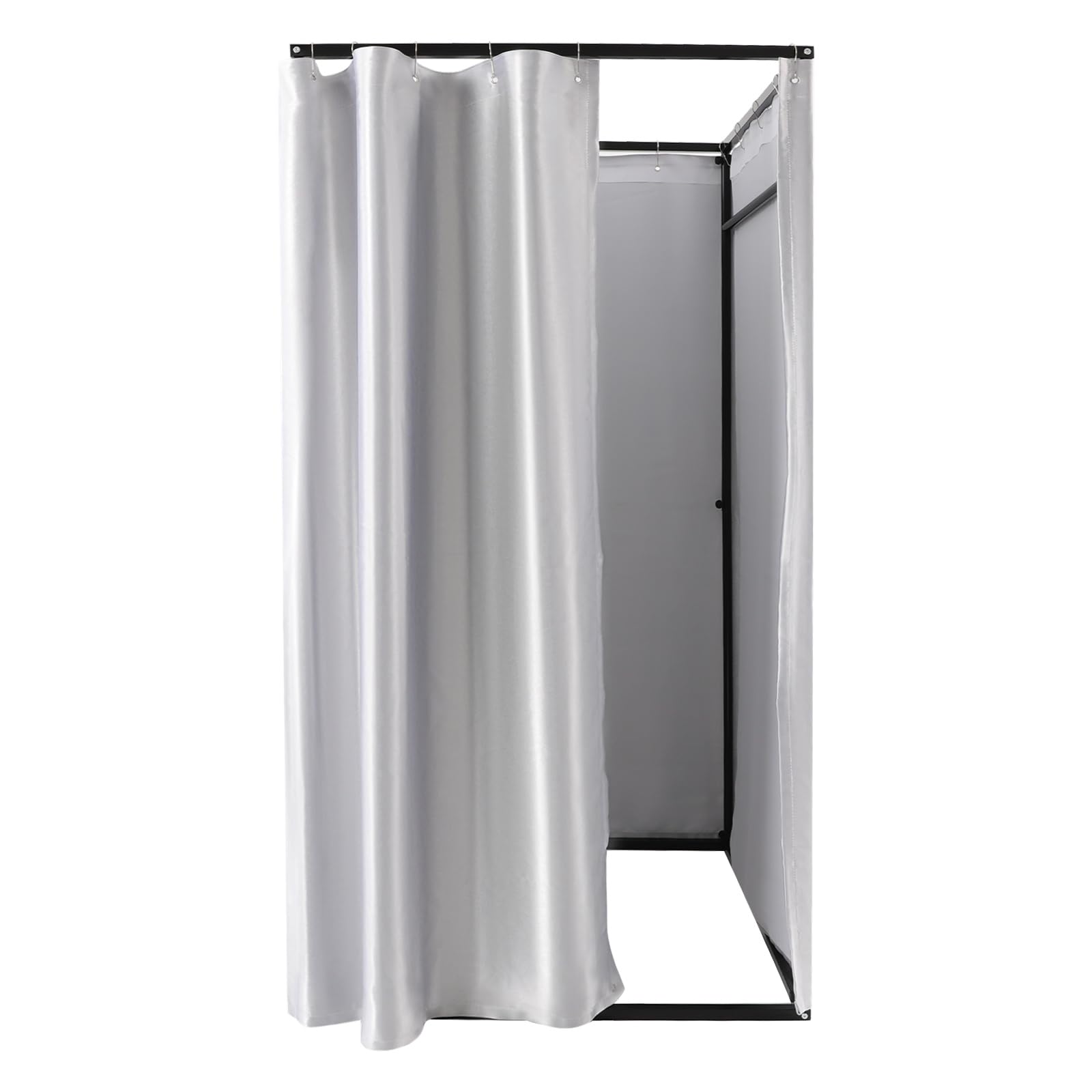 Cabine de vestiaire autoportante 100x100x200 cm grise en tissu