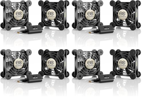 Image of AC Infinity MULTIFAN S5, Quiet Dual 80mm USB Fan, UL-Certified for Receiver DVR PlayStation Xbox Computer Cabinet Cooling (Pack of 4)