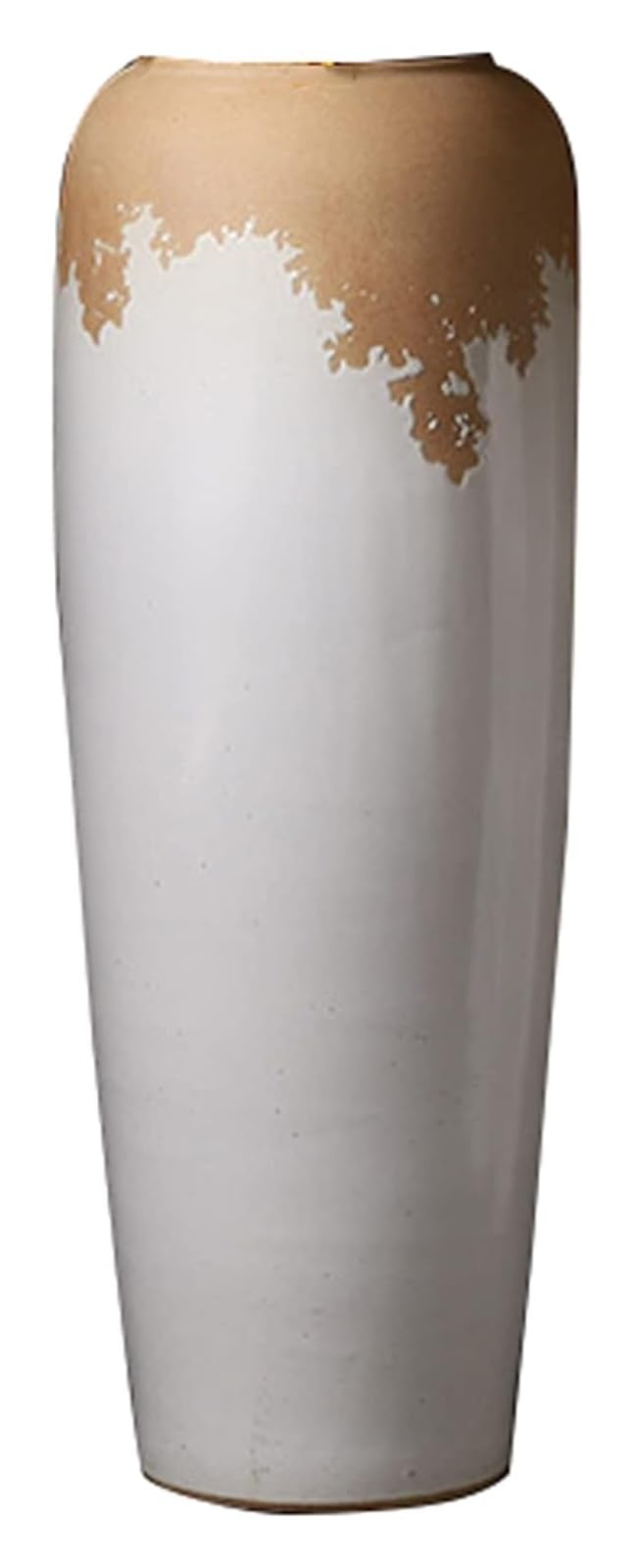asdchZen Vase Floor Vase Modern Style Living Room Flower Arrangement Ceramic Vase Large Size Cylinder Pottery Jar Decorations,One Color-25 * 75 cm