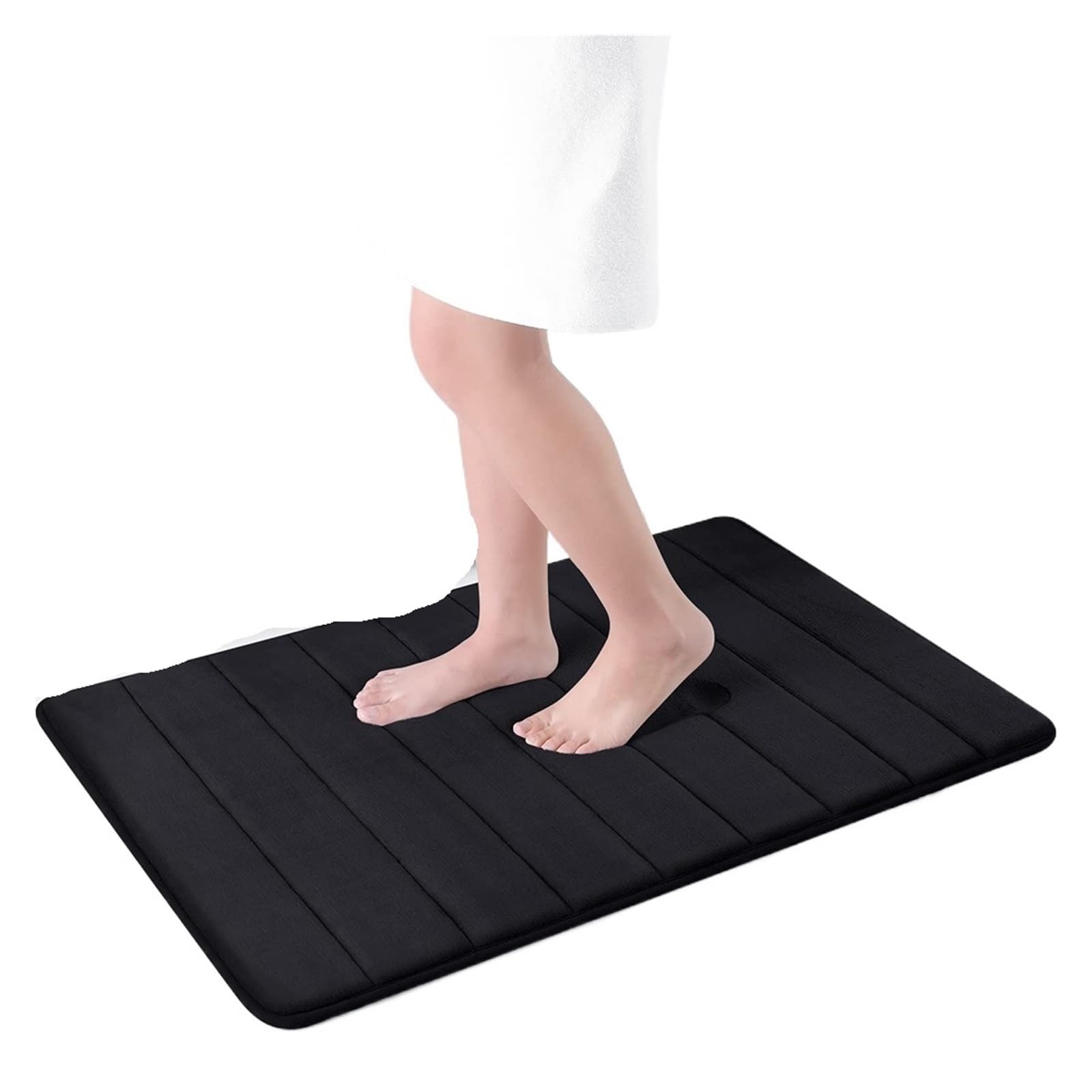 Tapis de bain absorbant pour sortie de douche mousse confort noire