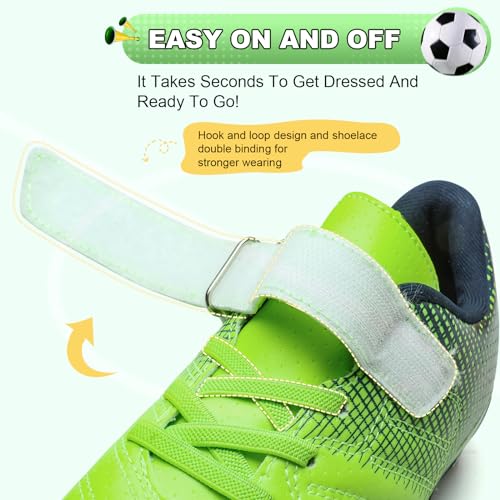 Image of Kids Soccer Cleats Boys Girls Athletic Outdoor Firm Ground Football Shoes | Youth Training Baseball Shoes for Little /Big Kid