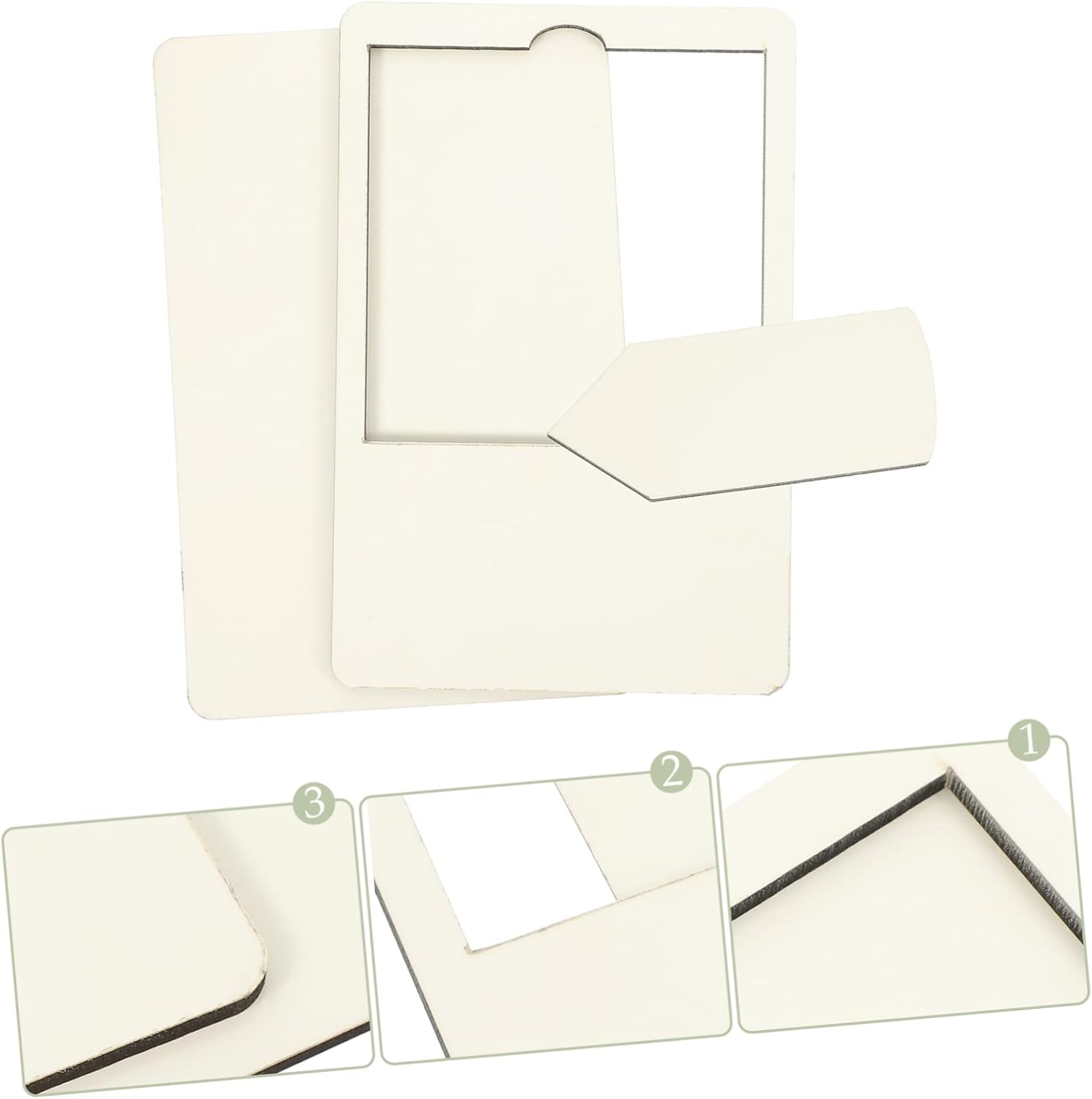 Alipis Pencil Shaped Memo Note Tray for Adhesive Notes, Wood White image 5