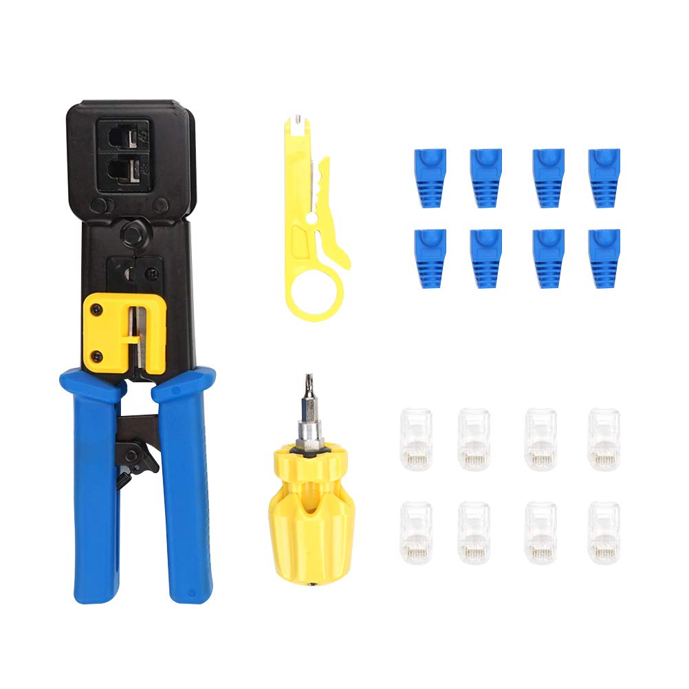 Hemobllo Network Clamp Phone Crystal Head Pressure Clamp Wire Installation Tool Kit