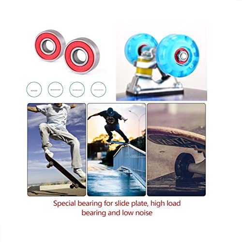 Zaahh Bearings 10Pcs 608 Skate Scooter Skateboard Wheels Spare Bearings 8X22X7 Natural Zro2 White Ceramic Ball #TOP6