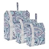 Ethnischer Stil, Paisleymuster, Cashewblume, Schinken, Tattoo, 3 Stück, Reiseverpackung, Aufbewahrungstaschen, faltbare Kompressionsbeutel für Reisen, Aufbewahrung und Organisation