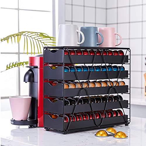 Bagoo Kaffeepads Halter für Nespresso Vertuoline Schublade Mehrstufig für Vertuo Kapseln Aufbewahrung (4 Stufig) – Ansicht 4