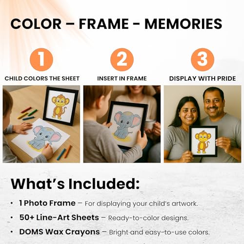 Image of Kids Art Frame with Storage - 7x7 Inch Wooden Display for Drawings, Easy Open Front, Wall-Mountable Memory frame, Artwork Display Frame, Kids Room Decor, School Picture Holder
