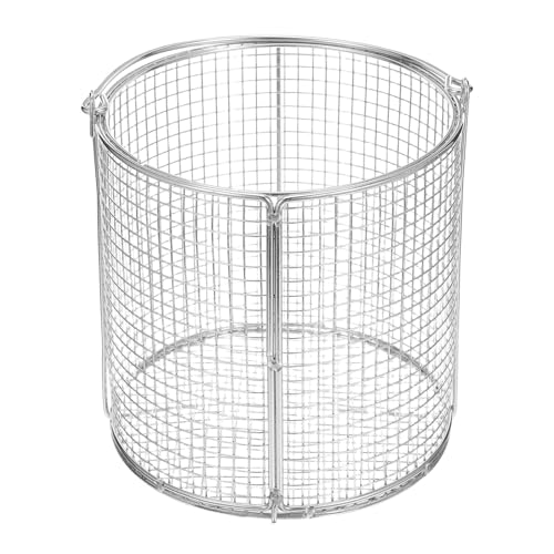 VILLFUL Cesta de Acero Inoxidable para Sumergir y Escurrir Asa, Diseño Perforado Circular para Limpieza Ultrasónica de Piezas de Precisión y Drenaje