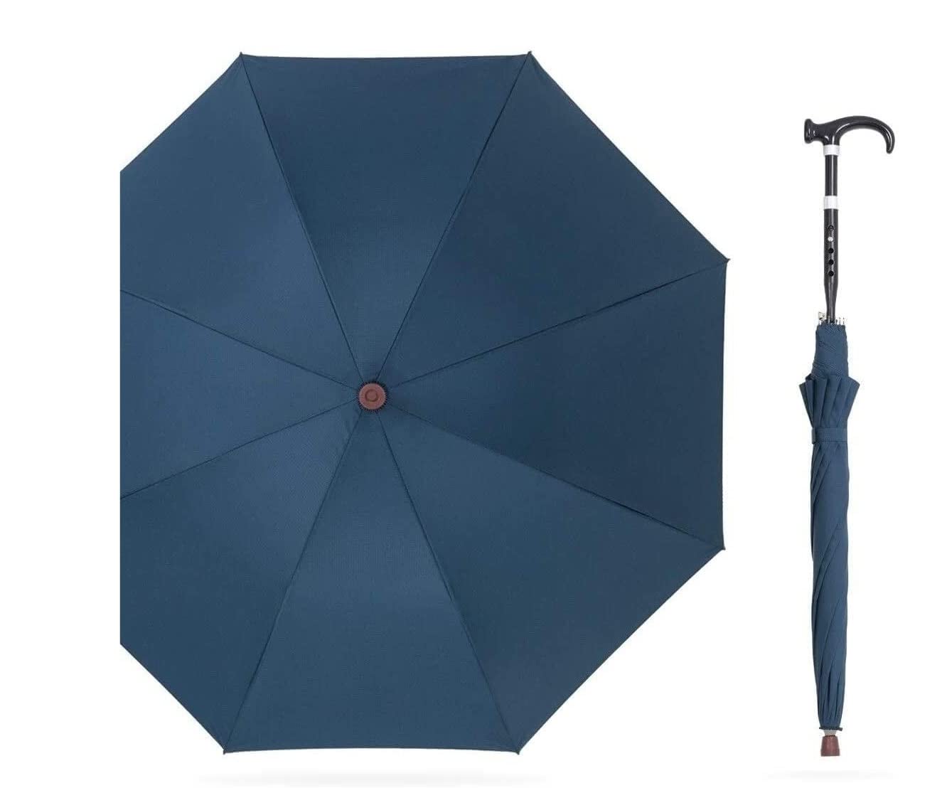 Parasol Odporny na Burzę Parasol Do Gry W Golfa Lekki Parasol Z Kijkiem Z Regulowaną Wysokością Parasol Z Laską Spacerową Dla Seniorów Lub Każdego, Kto Potrzebuje Pomocnej Dłoni Samochód Parasol (Col