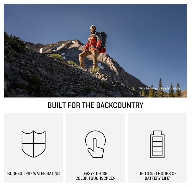 Image of Garmin inReach Mini 3 Rugged Compact Global Satellite Communicator, Color Touchscreen, Two-Way Texting, Emergency SOS Messaging & Long Battery Life Up to 350 Hours w / Wearable4U Power Car /Wall Bundle