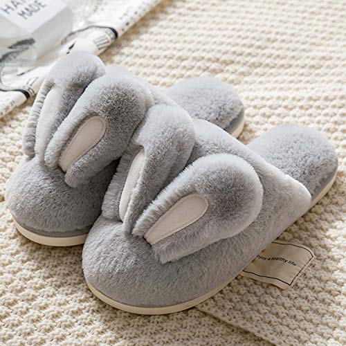 Hopelong Women's Cute Rabbit Ears Plush House Slippers - Non-Slip Fluffy Indoor Warm Animal Slippers2