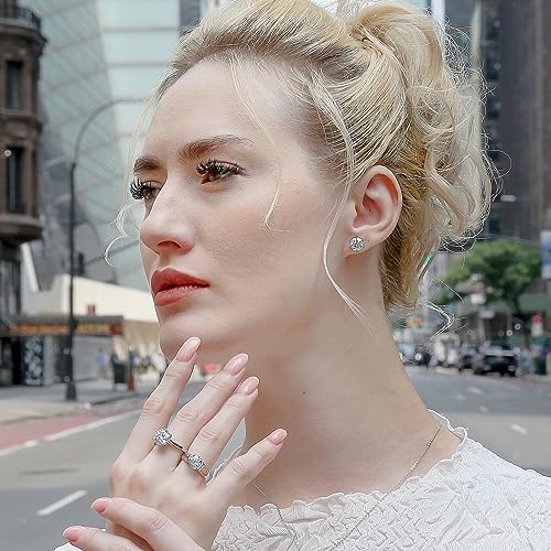 AINUOSHI 2.0 Carat Moissanite Ring, Wedding Ring, Made with Sterling Silver, Round Cut, Gift for Wedding, Engagement and Anniversary4