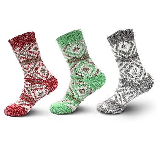 Image of BambooMN Women's Thick Vintage Pattern Cabin Crew Socks