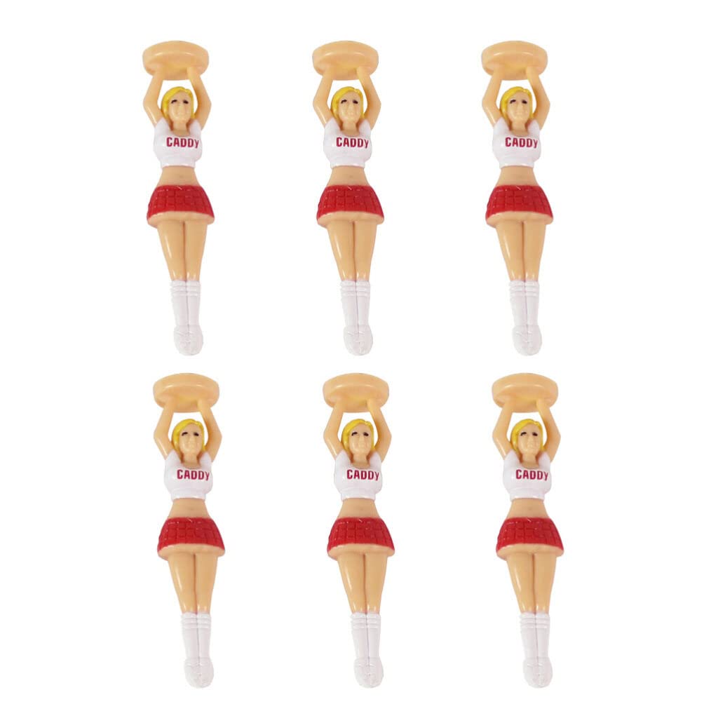 INOOMP 6pcs Pack Golf Accessories for Women Lady Tees Holder Plastic Golf Golfer Protective Tees