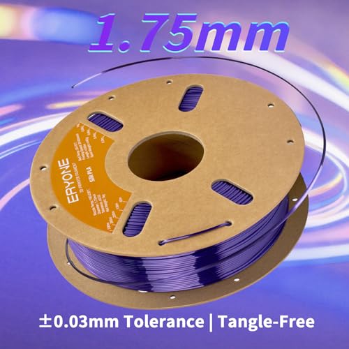 Image of ERYONE Silk PLA Filament for 3D Printer 1.75mm + /- 0.03mm, Shiny Filament 1kg (2.1lbs) /Spool, Dark Purple